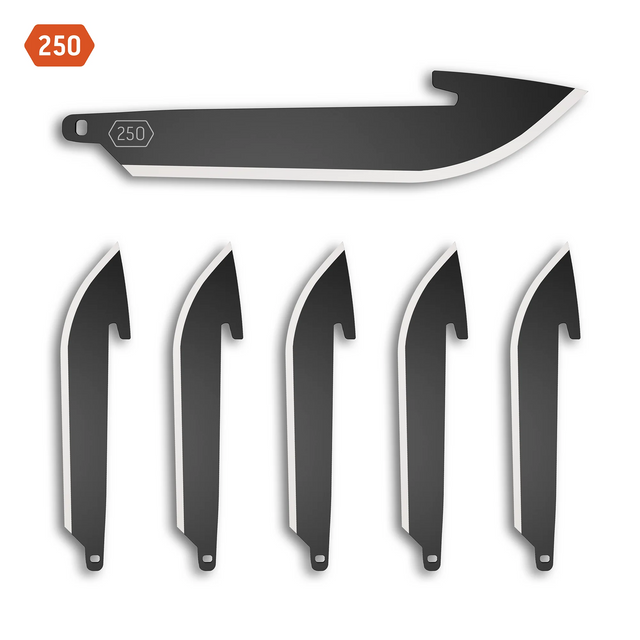 Outdoor Edge RR25K-6C 2.5 DROP-POINT BLADE PACK (Black, 6 Blades)