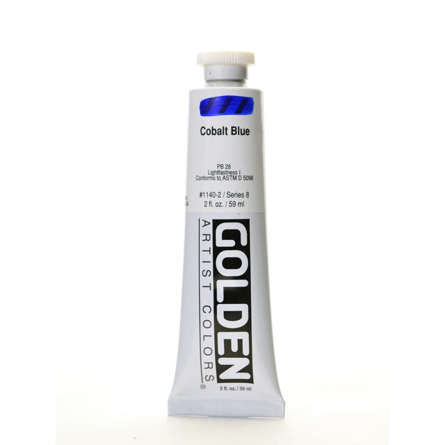 GOLDEN ARTIST COLORS, INC. 1140-2 Golden Heavy Body Acrylic Paint, 2 Oz, Cobalt Blue