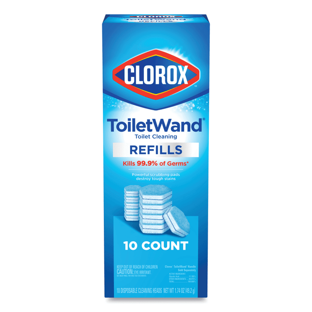 THE CLOROX COMPANY Clorox CLO31620  Disinfecting ToiletWand Refill Heads, 10 Heads Per Pack, Case Of 6 Packs