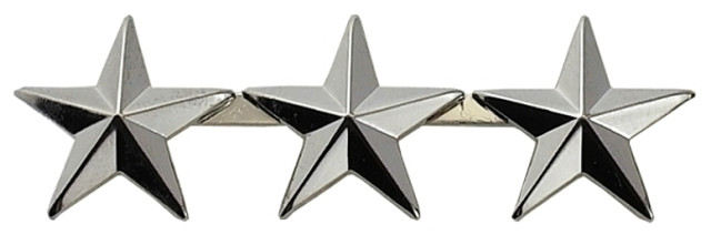 Hero's Pride 4487N 3 Star Pin 1/2'' High - Pair