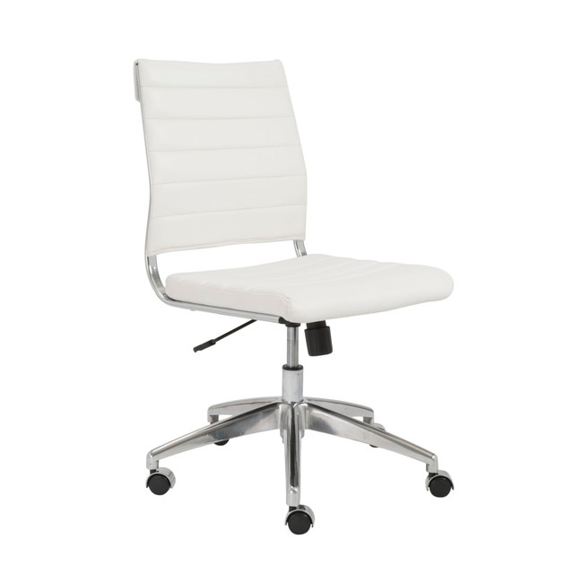 EURO STYLE, INC. 00595WHT Eurostyle Axel Armless Faux Leather Low-Back Commercial Office Chair, White