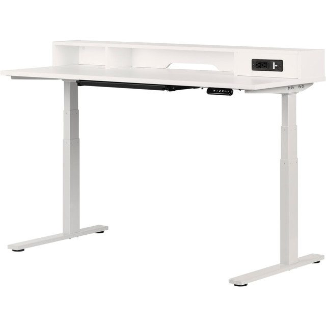 SOUTH SHORE IND LTD South Shore 13427  Helsy Electric 60inW Adjustable-Height Standing Desk, Pure White