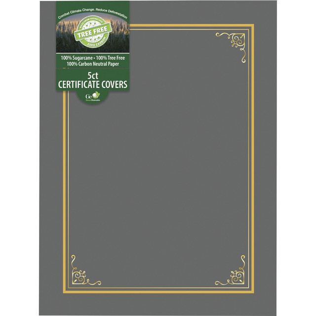 ROYAL CONSUMER PRODUCTS, LLC Geographics 49114  Letter Certificate Holder - 8 1/2in x 11in - Gray - 5 / Pack