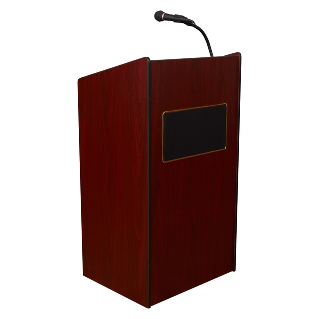 OKLAHOMA SOUND CORPORATION 6010-MY/LWM-6 Oklahoma Sound? The Aristocrat Sound Lectern With Tie Clip/Lavalier Wireless Microphone, Mahogany OKLAHOMA SOUND CORPORATION 6010-MY/LWM-6 Oklahoma Sound? The Aristocrat Sound Lectern With Tie Clip/Lavalier Wireless Microphone, Mahogany