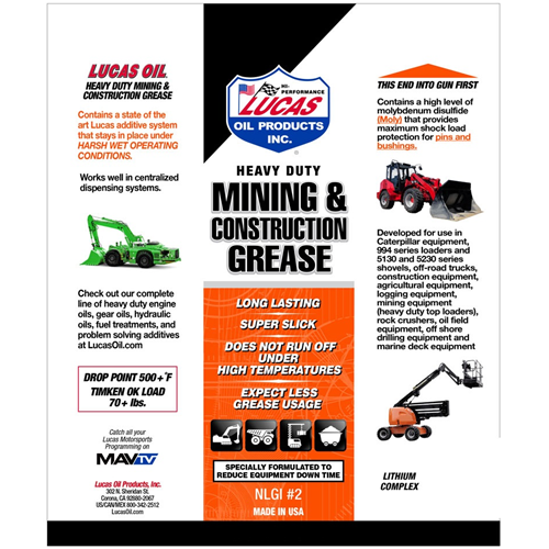 Lucas Oil 10598 Heavy Duty Mining & Construction Grease