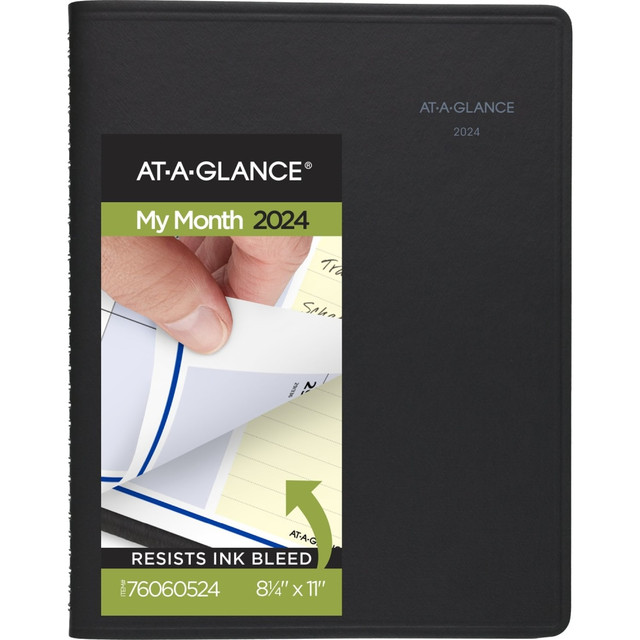 ACCO BRANDS USA, LLC 76060524 2024 AT-A-GLANCE QuickNotes Monthly Planner, 8-1/4in x 11in, Black, January To December 2024, 760605