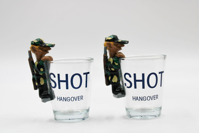 Caliber Gourmet CBG-SG-1058 Shot Hangover Shot Glass - Set of 2 Caliber Gourmet CBG-SG-1058 Shot Hangover Shot Glass - Set of 2