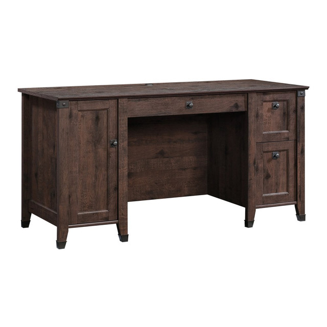 SAUDER WOODWORKING CO. 422350 Sauder Carson Forge 60inW Computer Desk, Coffee Oak