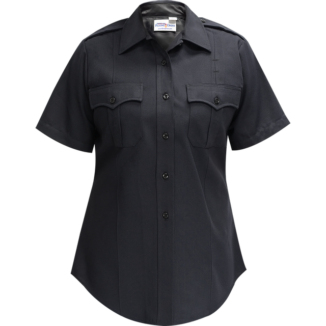 Flying Cross 177R78Z 86 36 N/A Command Women's Short Sleeve Shirt w/ Zipper - LAPD Navy