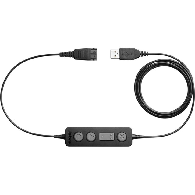 GN AUDIO USA INC. Jabra 260-09  Link 260 USB adapter - Quick Disconnect/USB Control Cable for Headphone - First End: 1 x USB Type A - Male - Second End: 1 x Quick Disconnect - Male - Black