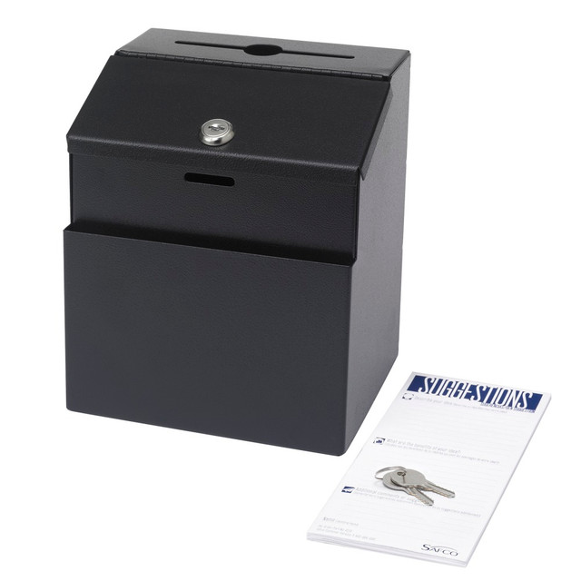 SAFCO PRODUCTS CO 4232BL Safco Steel Suggestion Storage Box, 8 1/2in x 7in, Black