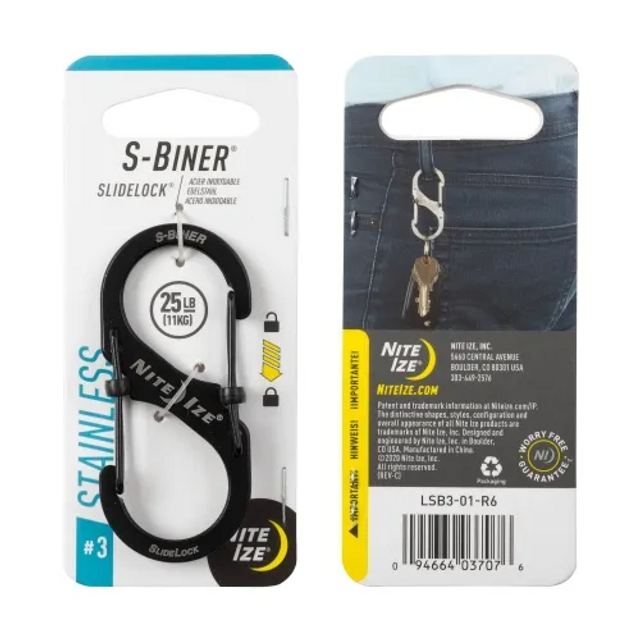 Nite-Ize LSB3-01-R6 S-Biner Stainless Steel SlideLock