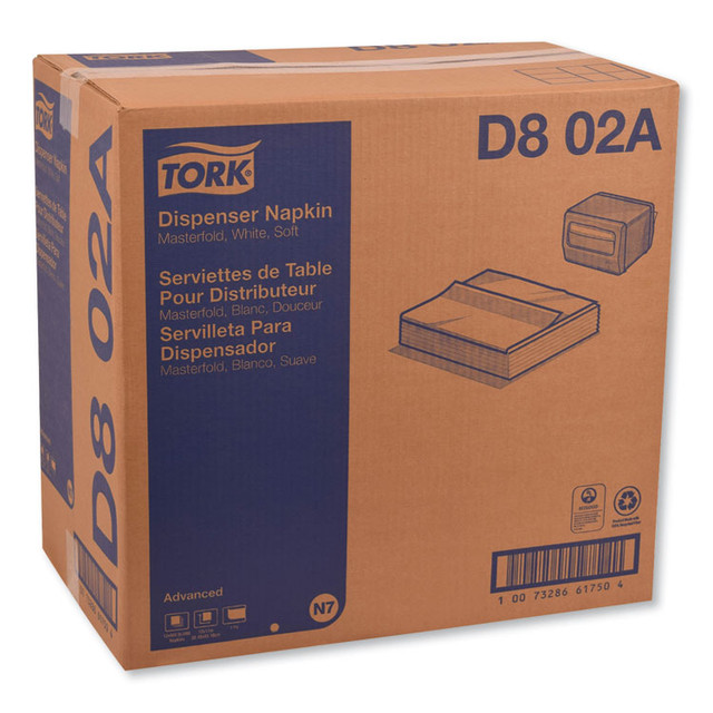 SCA TISSUE Tork® D802A Advanced Masterfold Dispenser Napkins, 1-Ply, 12 x 17, White, 6,000/Carton
