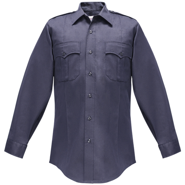 Flying Cross 35W54 76 18.0 36/37 Duro Poplin Long Sleeve Shirt w/ Sewn-In Creases