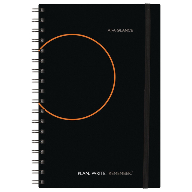 ACCO BRANDS USA, LLC 80620300 AT-A-GLANCE Plan. Write. Remember. Two Days Per Page Planning Notebook, Undated, 6in x 9in, Black