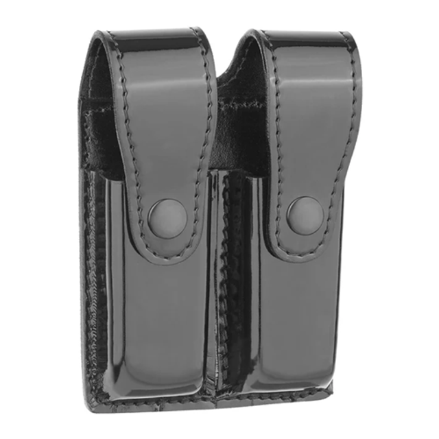 Dutyman 8531LB Hi-Gloss Leather Double Magazine Holder for 9MM