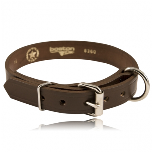 Boston Leather 8360-BLK-1-20 1 Single Ply K-9 Collar