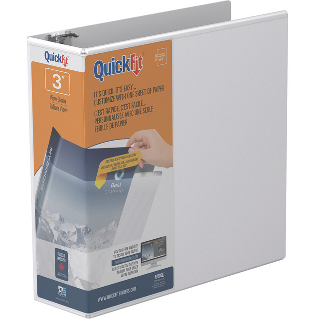 DAVIS GROUP OF COMPANIES CORP 8714-00 QuickFit View 3-Ring Binder, 3in Round Rings, White DAVIS GROUP OF COMPANIES CORP 8714-00 QuickFit View 3-Ring Binder, 3in Round Rings, White