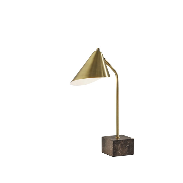 ADESSO INC 4246-21 Adesso Hawthorne Desk Lamp, 20inH, Antique Brass/Brown