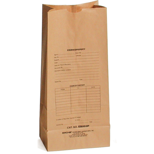 Sirchie EB002P Preprinted Kraft Evidence Bags (Set of 100)