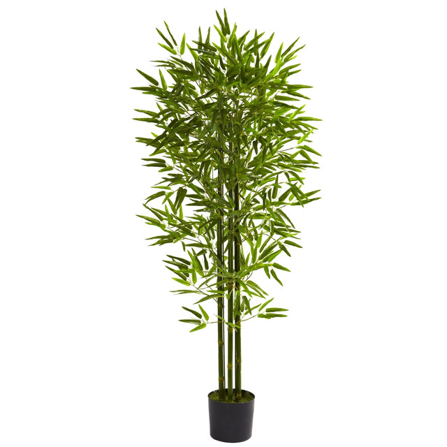 NEARLY NATURAL INC. 5385 Nearly Natural Bamboo 60inH Plastic UV Resistant Indoor/Outdoor Tree, 60inH x 30inW x 30inD, Green