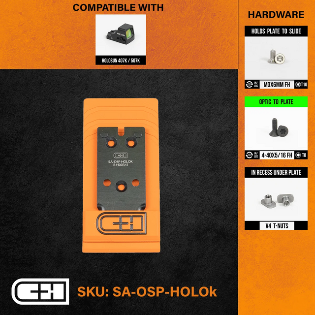 C&H Precision SA-OSP-HOLOK Optics Adapter Plate - Springfield XDM OSP C&H Precision SA-OSP-HOLOK Optics Adapter Plate - Springfield XDM OSP