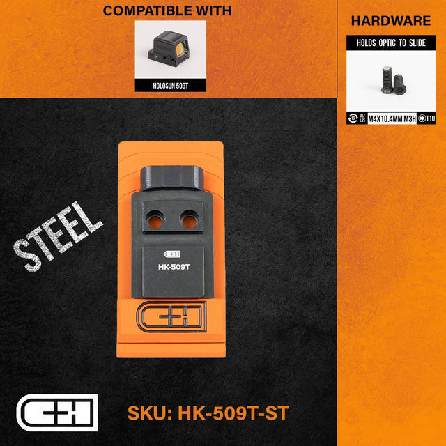 C&H Precision HK-509T-ST Optics Adapter Plate - HK 2020 VP9 V4 MIL/LEO