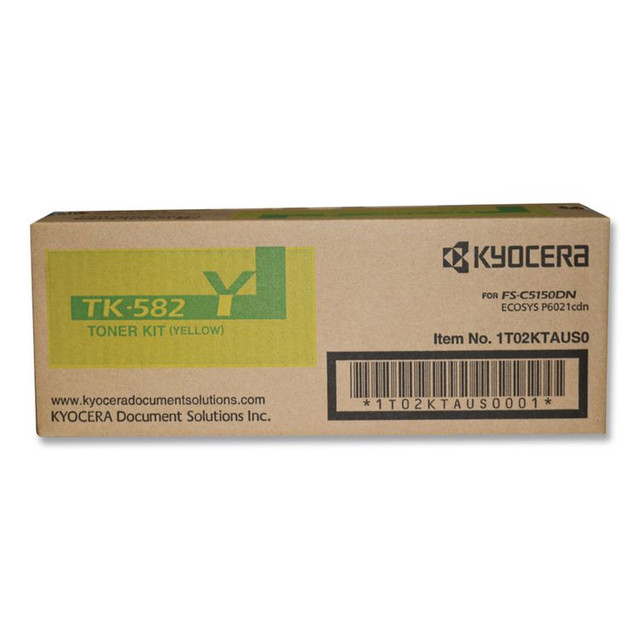 MITA Kyocera TK582Y TK582Y High-Yield Toner, 2,800 Page-Yield, Yellow