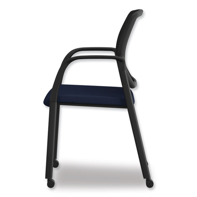 HON COMPANY NR6FMC98P71 Nucleus Series Recharge Guest Chair, Supports up to 300 lb, 24.81" x 23.5" x 36.38", Navy Seat, Black Back, Black Base