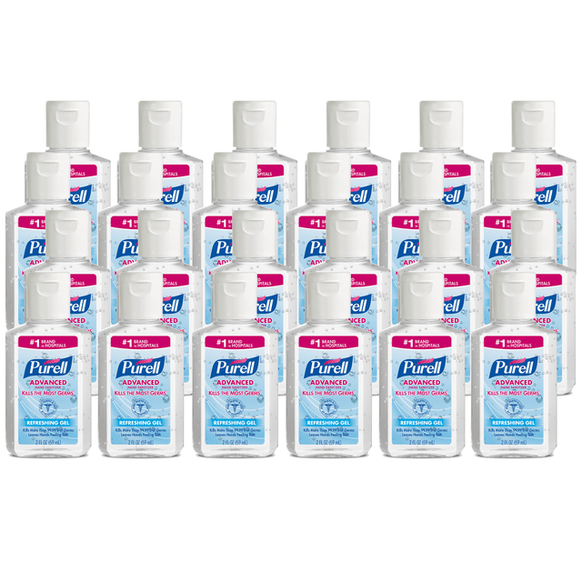 GOJO INDUSTRIES INC Purell 9605-24CA  Advanced Refreshing Gel Hand Sanitizer, 2 Fl Oz, Clean Scent, Pack Of 24 Bottles