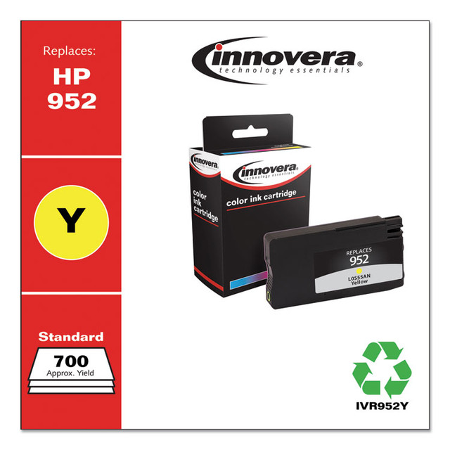 INNOVERA 952Y Remanufactured Yellow Ink, Replacement for 952 (L0S55AN), 700 Page-Yield