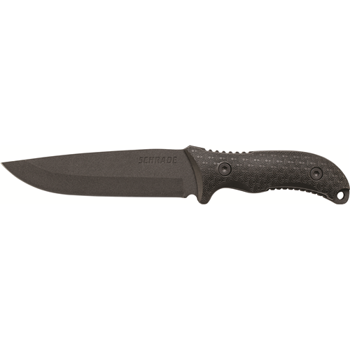 Schrade SCHF38 1095 High Carbon Steel Blade, Full Tang, TPE Handles, Polyester Sheath w/Ferro Rod, Sharpener