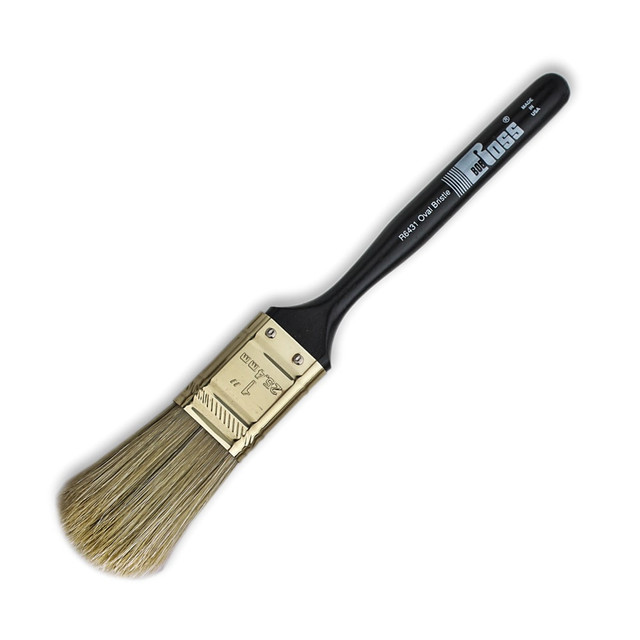 MARTIN/F. WEBER CO. R6431 Bob Ross Paint Brush, 1in, Oval Bristle, White MARTIN/F. WEBER CO. R6431 Bob Ross Paint Brush, 1in, Oval Bristle, White