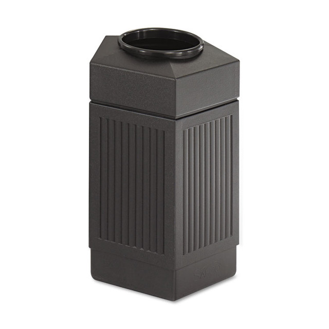 SAFCO PRODUCTS 9485BL Canmeleon Indoor/Outdoor Pentagon Receptacle, 30 gal, Polyethylene, Black
