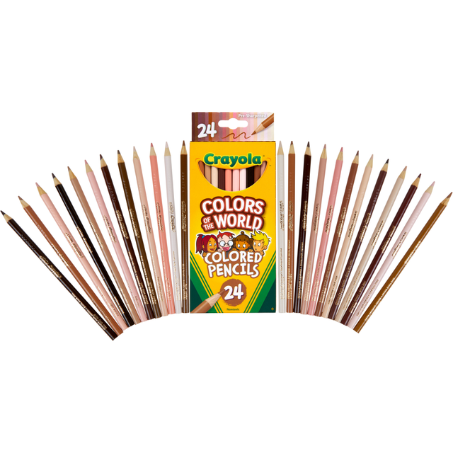 CRAYOLA LLC 68-4607 Crayola Color Of The World Colored Pencils, 3 mm, Assorted Colors, Pack Of 24 Pencils