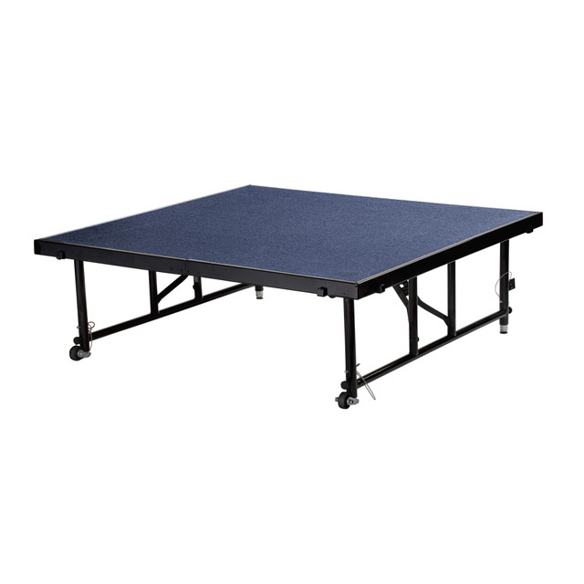 NATIONAL PUBLIC SEATING CORP National Public Seating TFXS48482432C-04/1  Carpeted Transfix Stage Platform, 4ft x 4ft, Blue