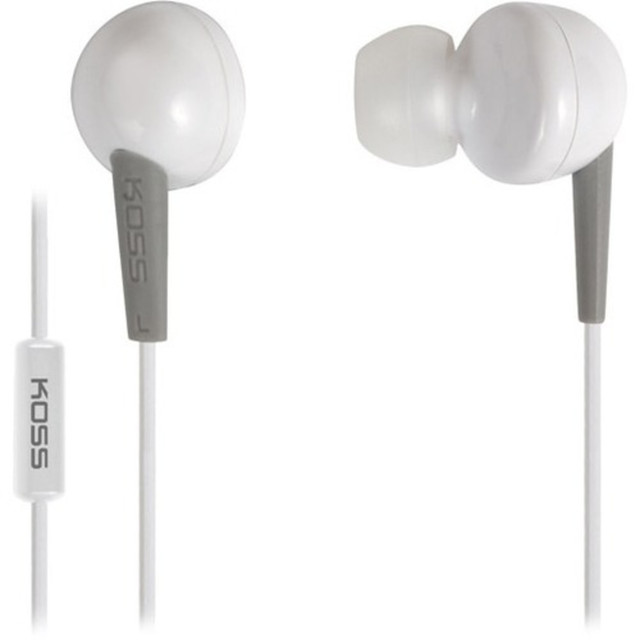 KOSS CORPORATION KEB6IW Koss KEB6i Earset - Stereo - Mini-phone (3.5mm) - Wired - 32 Ohm - 60 Hz - 20 kHz - Earbud - Binaural - In-ear - 3.94 ft Cable - White