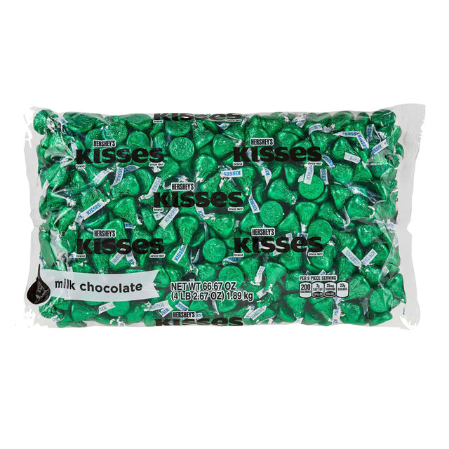 HERSHEY 16034 s Kisses Milk Chocolates, 66 Oz Bag, Green HERSHEY 16034 s Kisses Milk Chocolates, 66 Oz Bag, Green