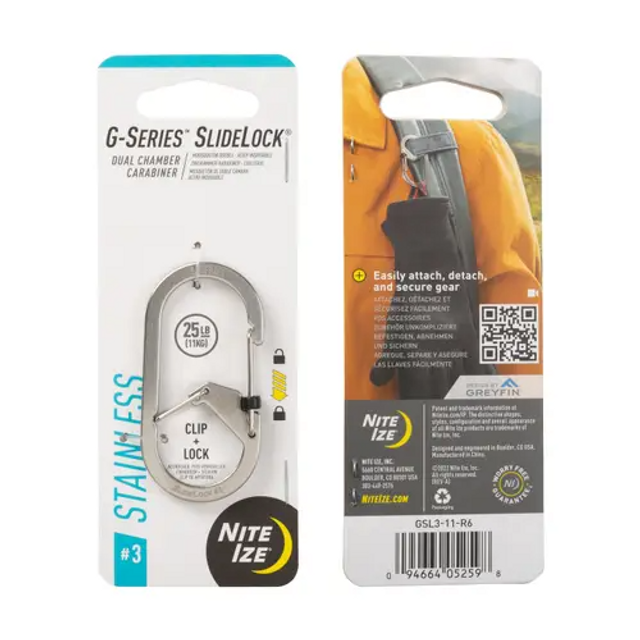 Nite-Ize GSL3-11-R6 G-Series SlideLock - Stainless Nite-Ize GSL3-11-R6 G-Series SlideLock - Stainless