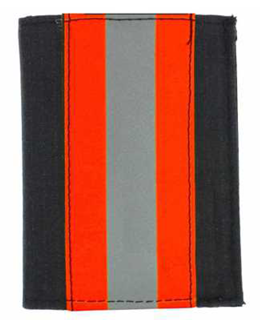 Perfect Fit 100-D1-FF-BO Firefighter Black Matrix Badge & ID Case w/ Orange Tape - 2.75''x3.50''