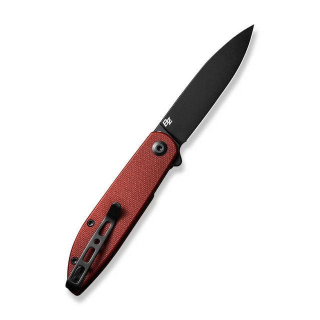 SENCUT S22019-3 Bocll II Flipper Folding Knife 2.96"" Black D2 Drop Point Plain Edge Blade, Burgundy G10 Handle
