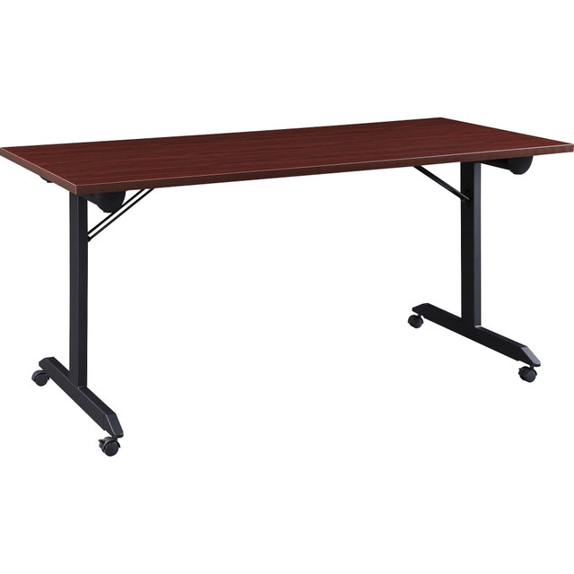 SP RICHARDS Lorell LLR60740  Mobile Folding Training Table, 29-1/2inH x 63inW x 29-1/2inD, Black/Brown