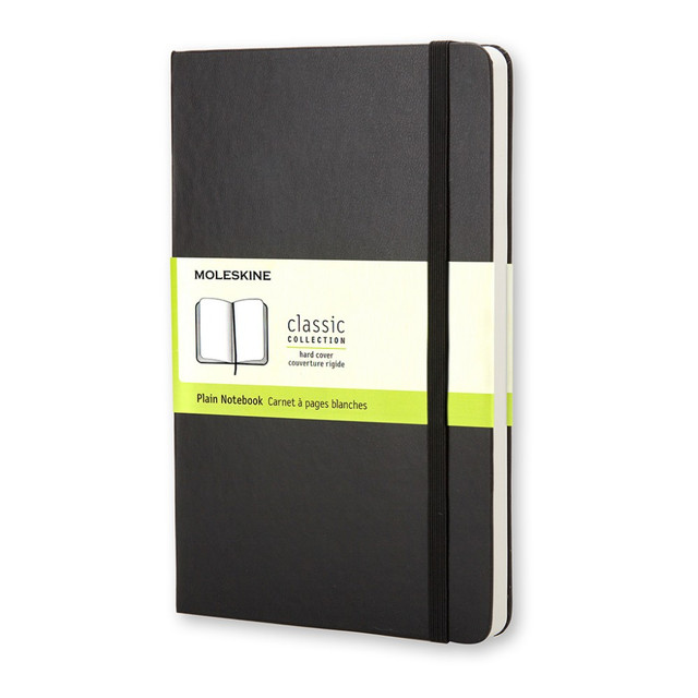 HACHETTE BOOK GROUP 701146 Moleskine Classic Hard Cover Notebook, 5in x 8-1/4in, Unruled, 240 Pages, Black