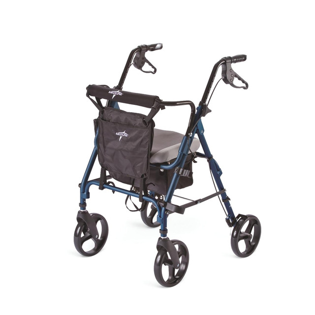 MEDLINE INDUSTRIES, INC. MDS86826SC Medline Deluxe Comfort Rollator, 8in Wheels, Blue MEDLINE INDUSTRIES, INC. MDS86826SC Medline Deluxe Comfort Rollator, 8in Wheels, Blue
