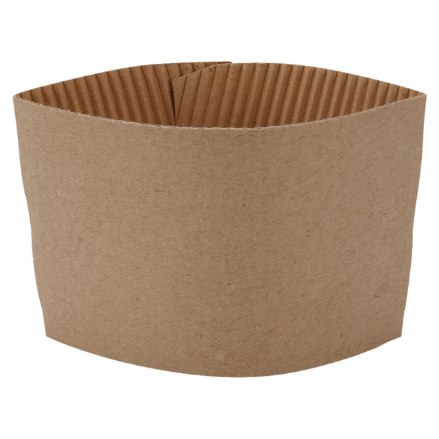 GENUINE JOE 19049CT  Corrugated Hot Cup Sleeves, Brown, Carton Of 1,000