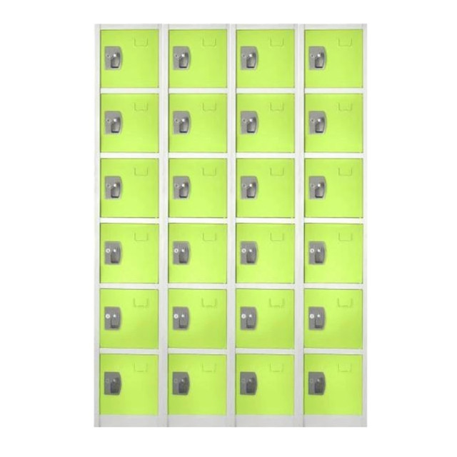 ADIR CORP. ADI629-206-GRN-4PK Alpine 6-Tier Steel Lockers, 72inH x 12inW x 12inD, Green, Pack Of 4 Lockers