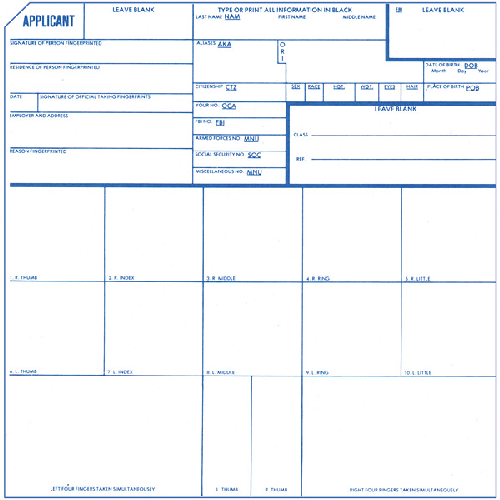 Identicator 1007754 Applicant Fingerprint Cards