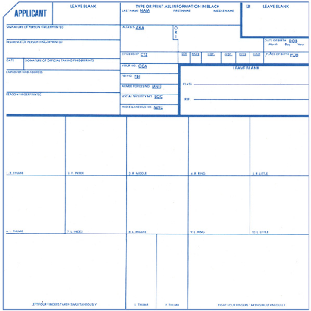 Identicator 1007754 Applicant Fingerprint Cards