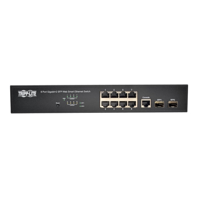 TRIPP LITE NGS8C2  8-Port Gigabit Ethernet Switch L2 Managed SFP 10/100/1000Mbps - 8 x Gigabit Ethernet Network, 2 x Gigabit Ethernet Expansion Slot - Manageable - Twisted Pair, Optical Fiber - Modular