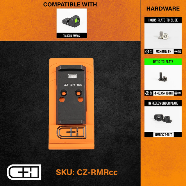 C&H Precision CZ-RMRCC Optics Adapter Plate - CZ P-10 V4 MIL/LEO